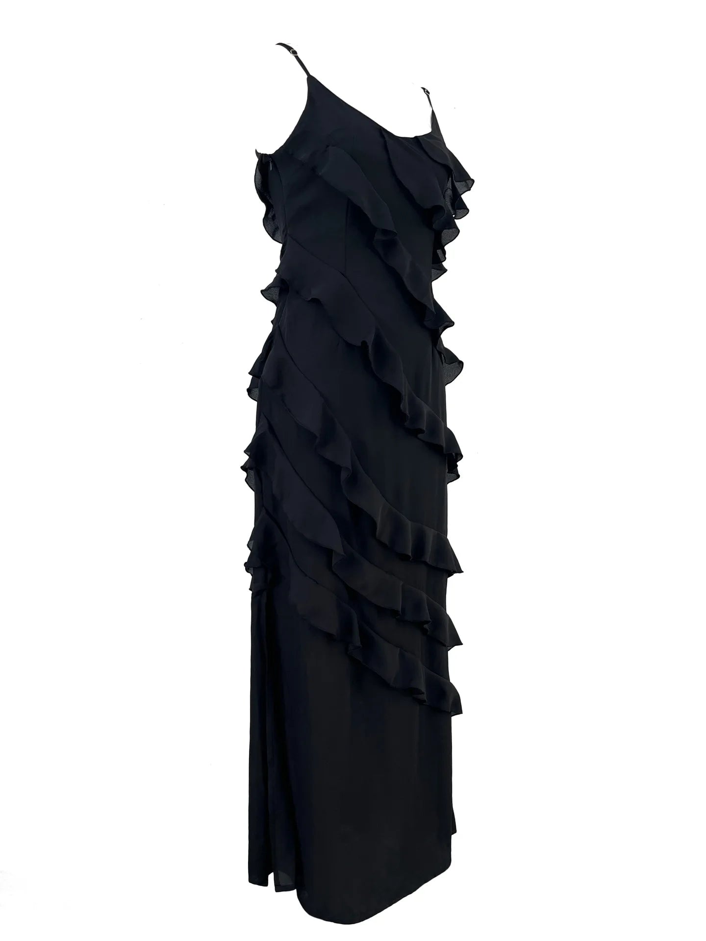 Elegant Women's Ruffle Chiffon Maxi Dress for Summer Events - Image 37