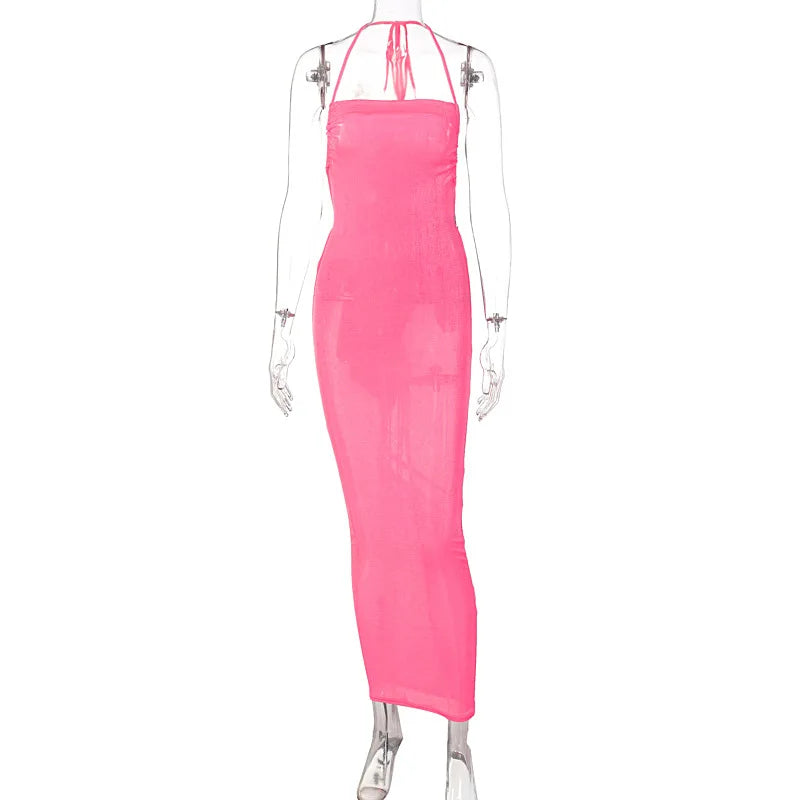Backless Sleeveless Maxi Dress with Long Shoulder Straps - Image 18
