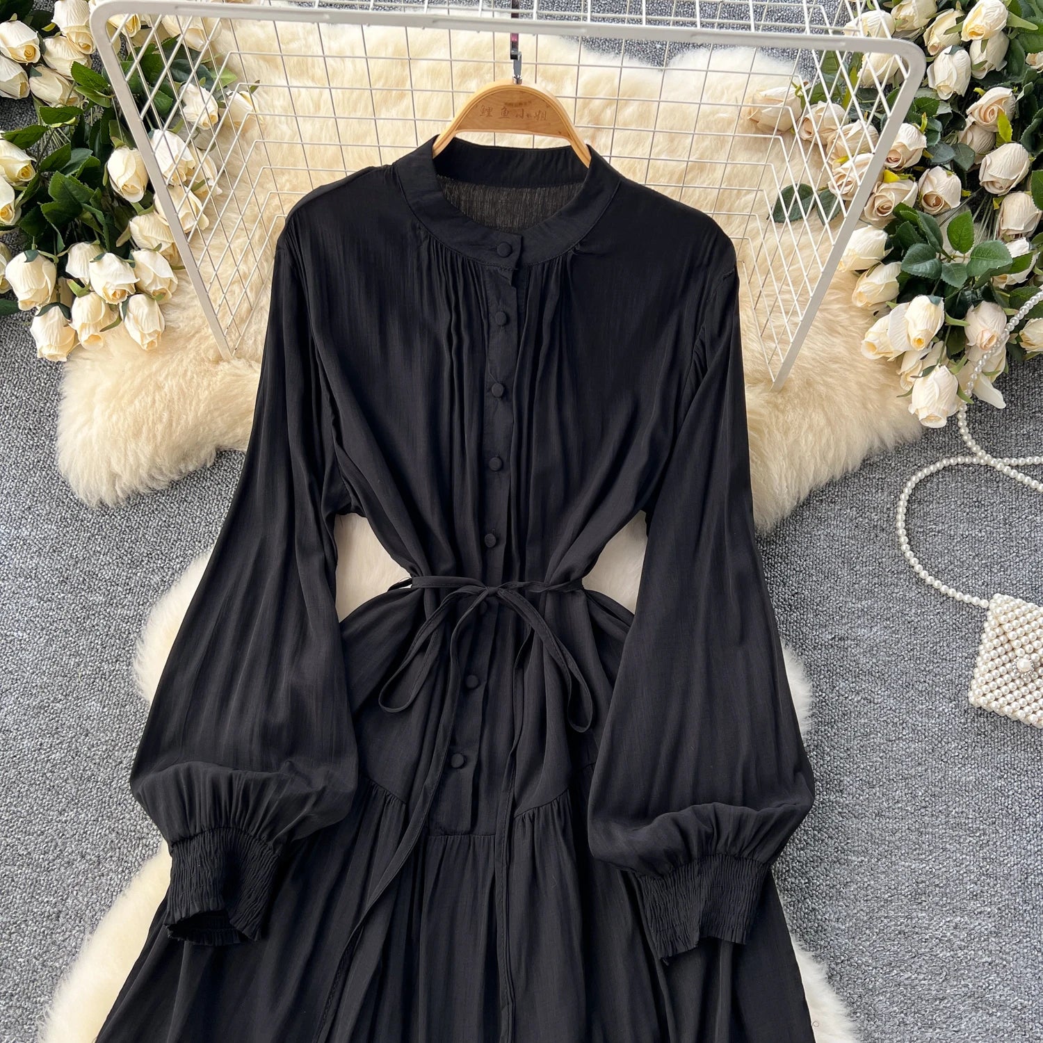 Elegant A-Line Beach Dress with Loose O-Neck Sleeves - Image 18