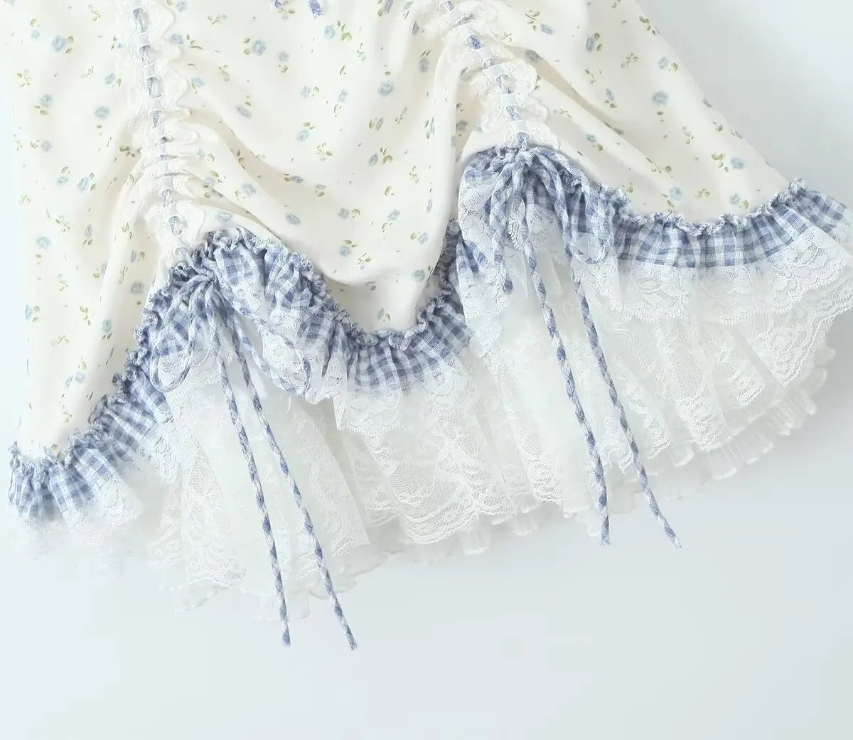 Vintage Floral Print Puff Sleeve Mini Dress for Summer Parties - Image 13