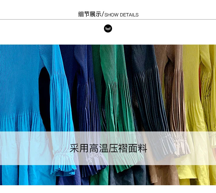 Elegant Lantern Sleeve Dress with Lotus Edge Skirt - Image 18