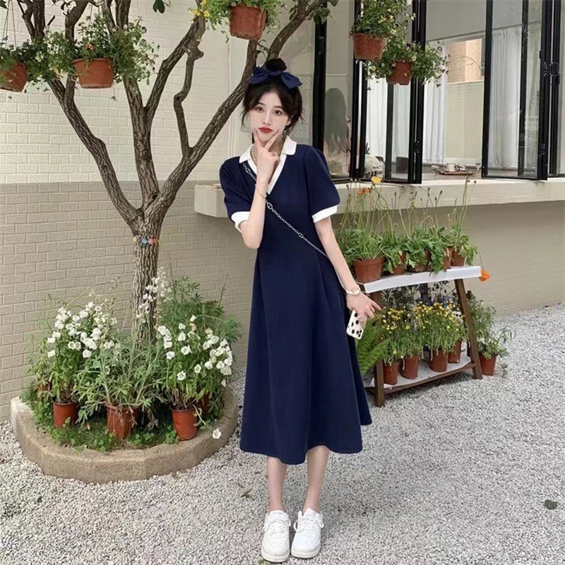 Chic Women's V-Neck A-Line Summer Dress with Patchwork - Image 22