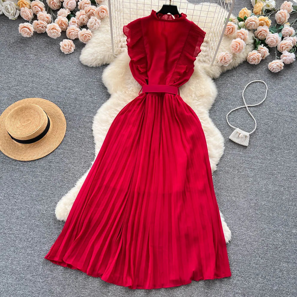 Chic Vintage Ruffled A-Line Summer Dress for Women - Image 43
