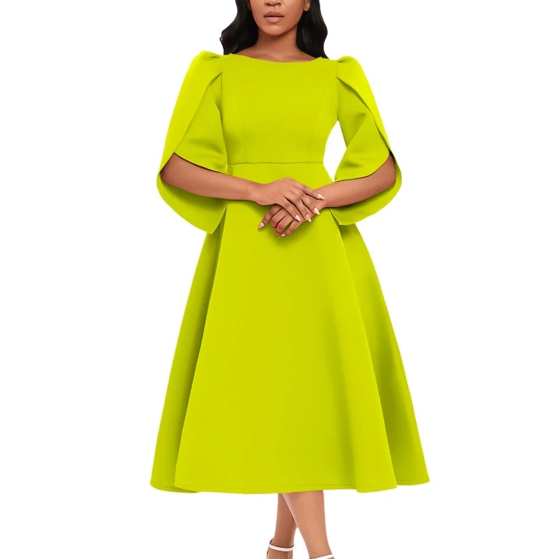 Elegant Summer Party Dress with Round Neck Design - Image 7