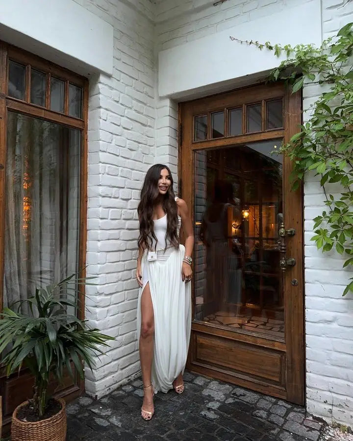 Elegant Black High Slit Maxi Dress for Women - Image 21