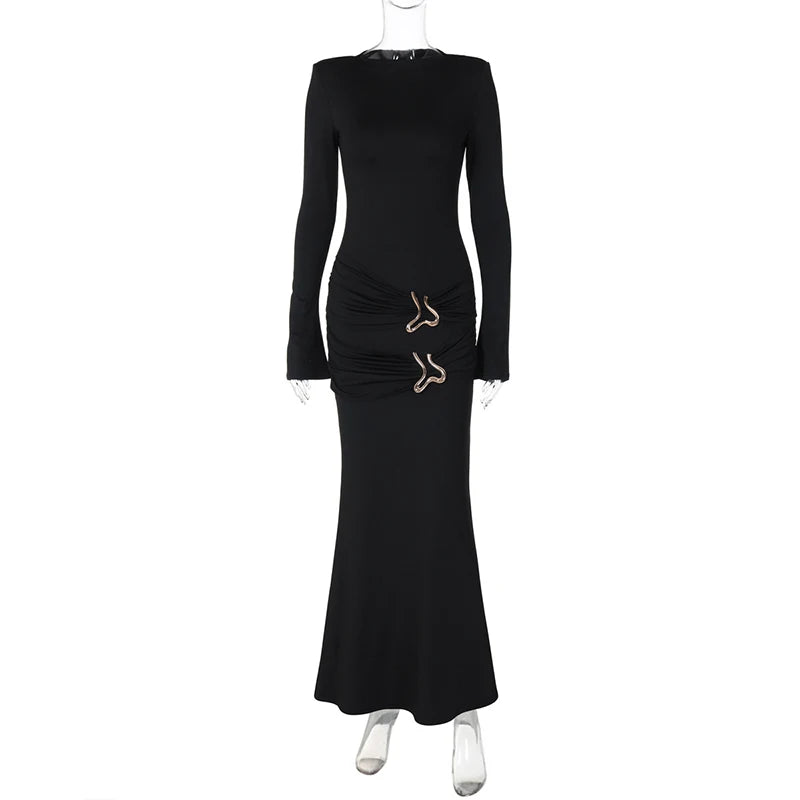 Elegant High Waist Long Sleeve Bodycon Dress for Women - Image 20