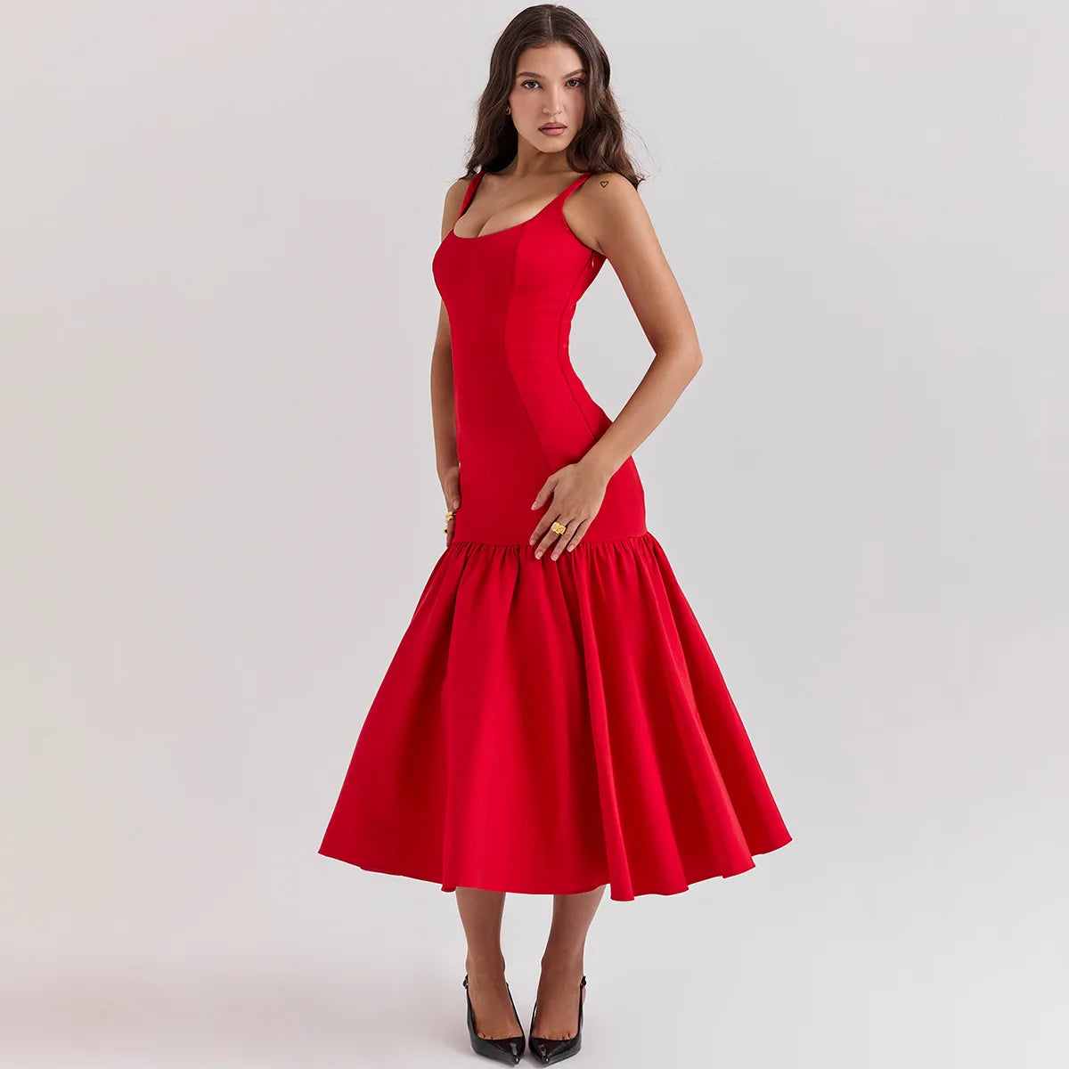 Chic Sleeveless Plunge Maxi Dress for Women - Image 30
