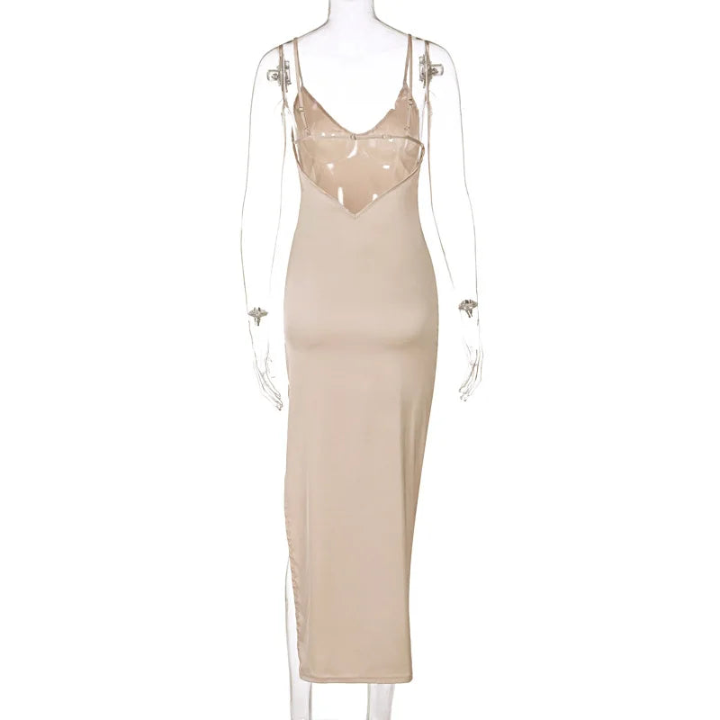 Elegant Satin Backless Summer Dress with Lace Up Detail - Image 11