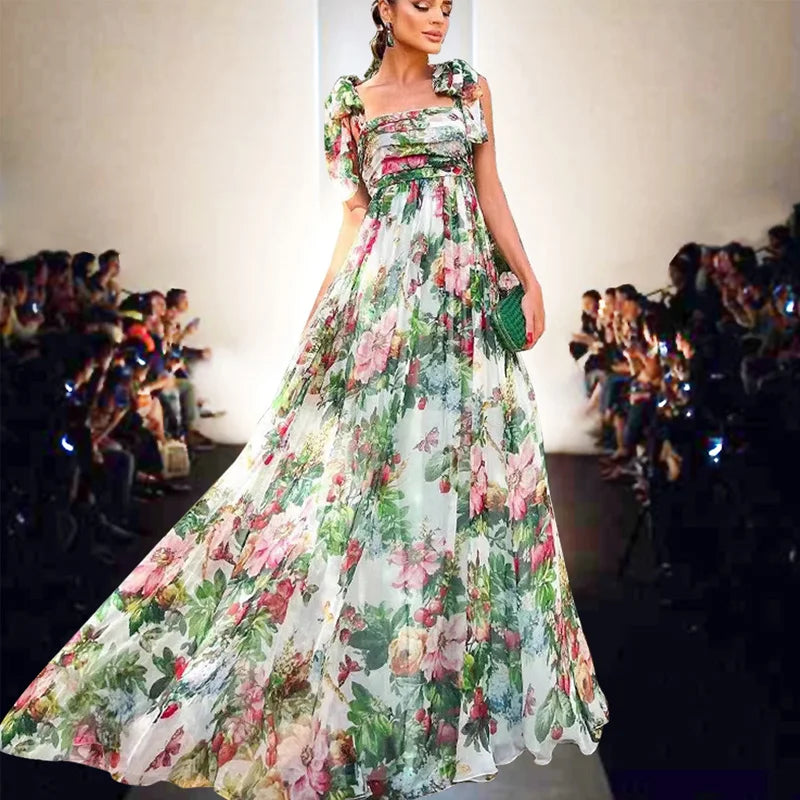 Chic Floral Bohemian High-Waist Summer Dress for Women - Image 26