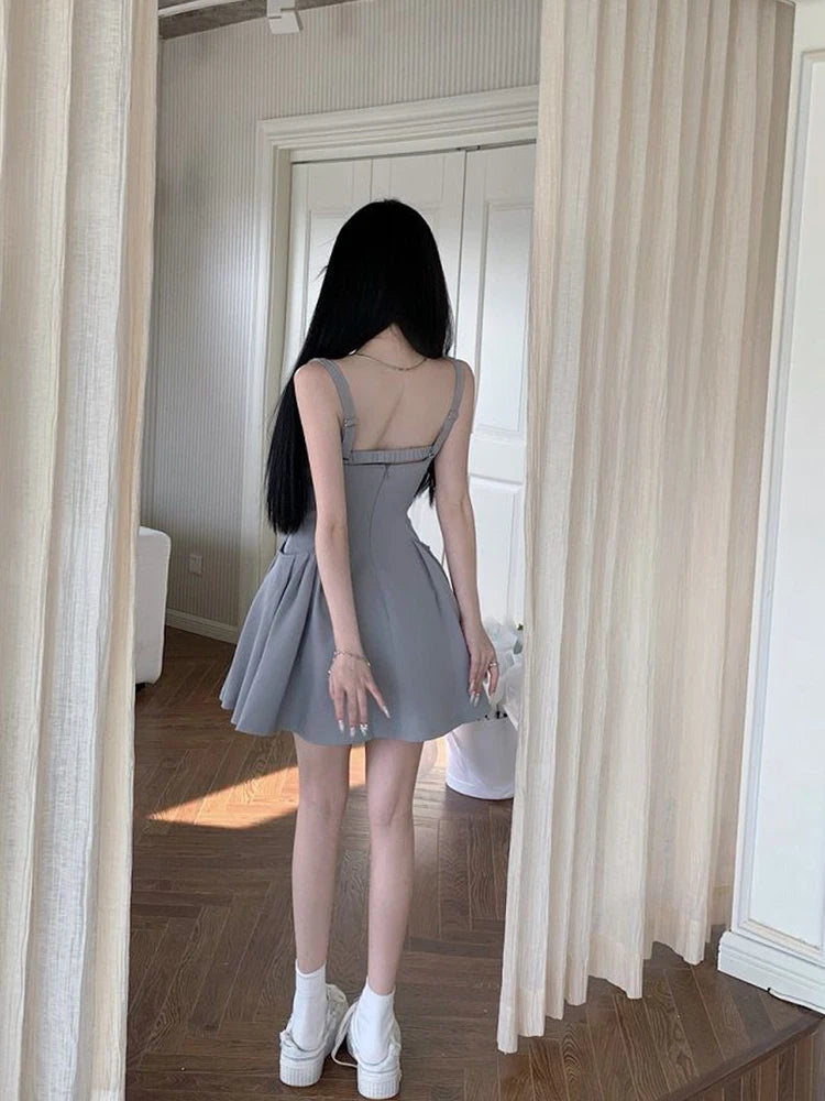 Chic Summer Square Neck Sleeveless A-Line Mini Dress - Image 5