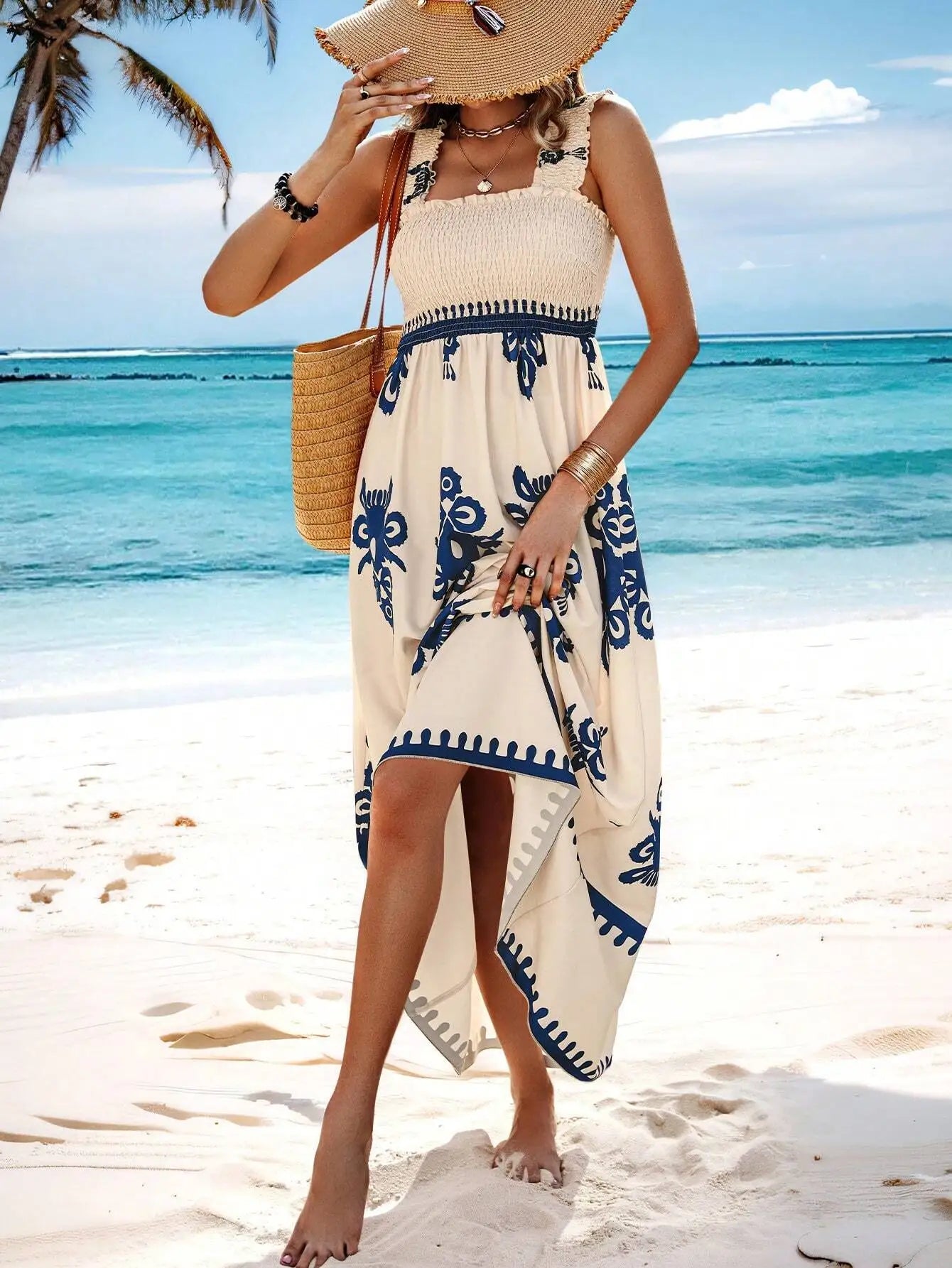Elegant Women's Halter Beach Sundress with Stylish Print - Image 33