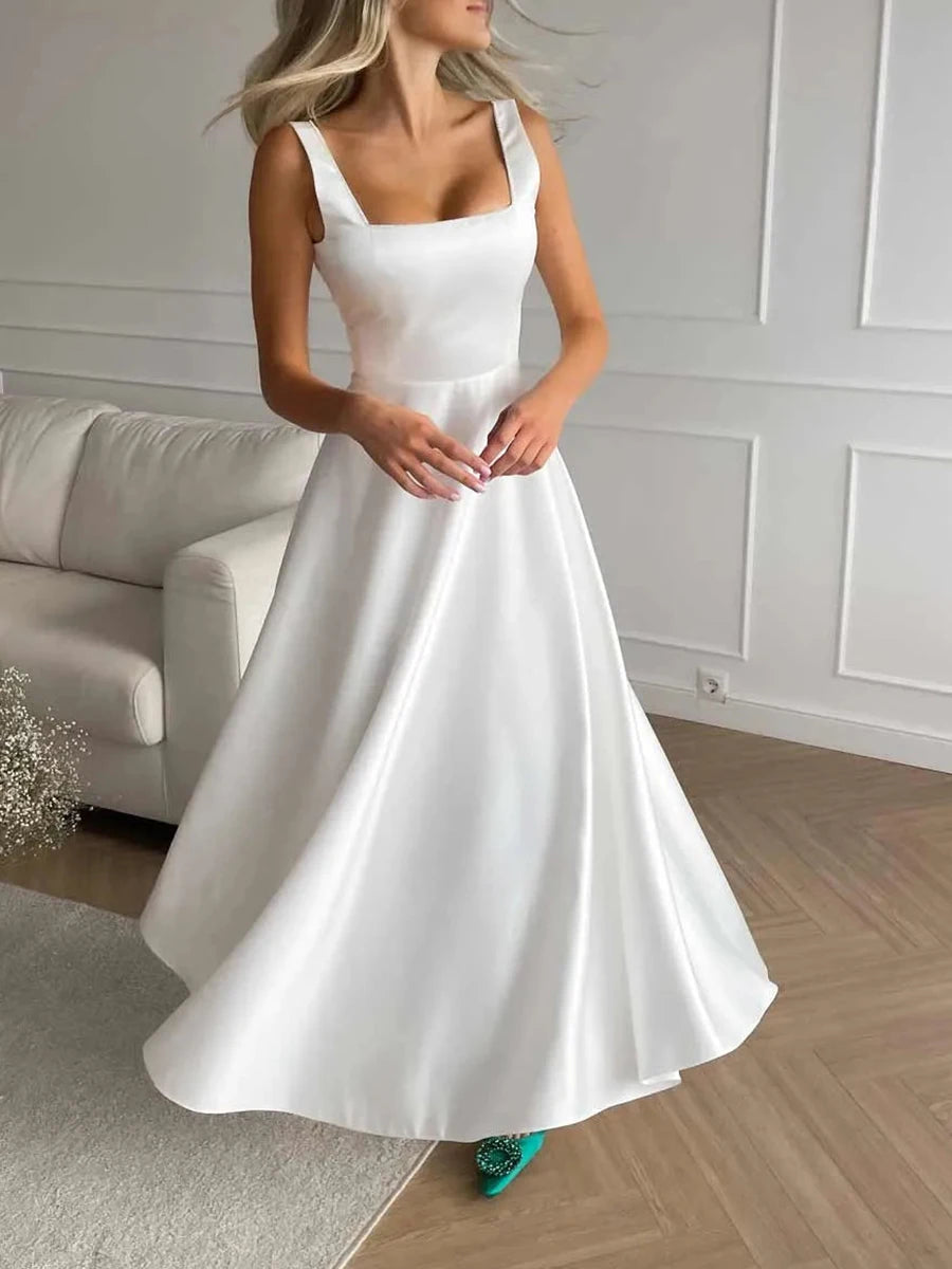 Summer A-Line Sleeveless Dress with Square Neck - Image 8
