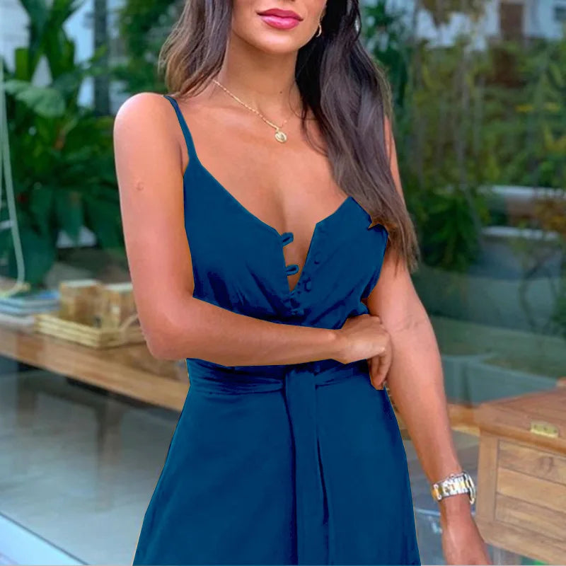 Elegant Bohemian Spaghetti Strap Maxi Dress for Summer - Image 22
