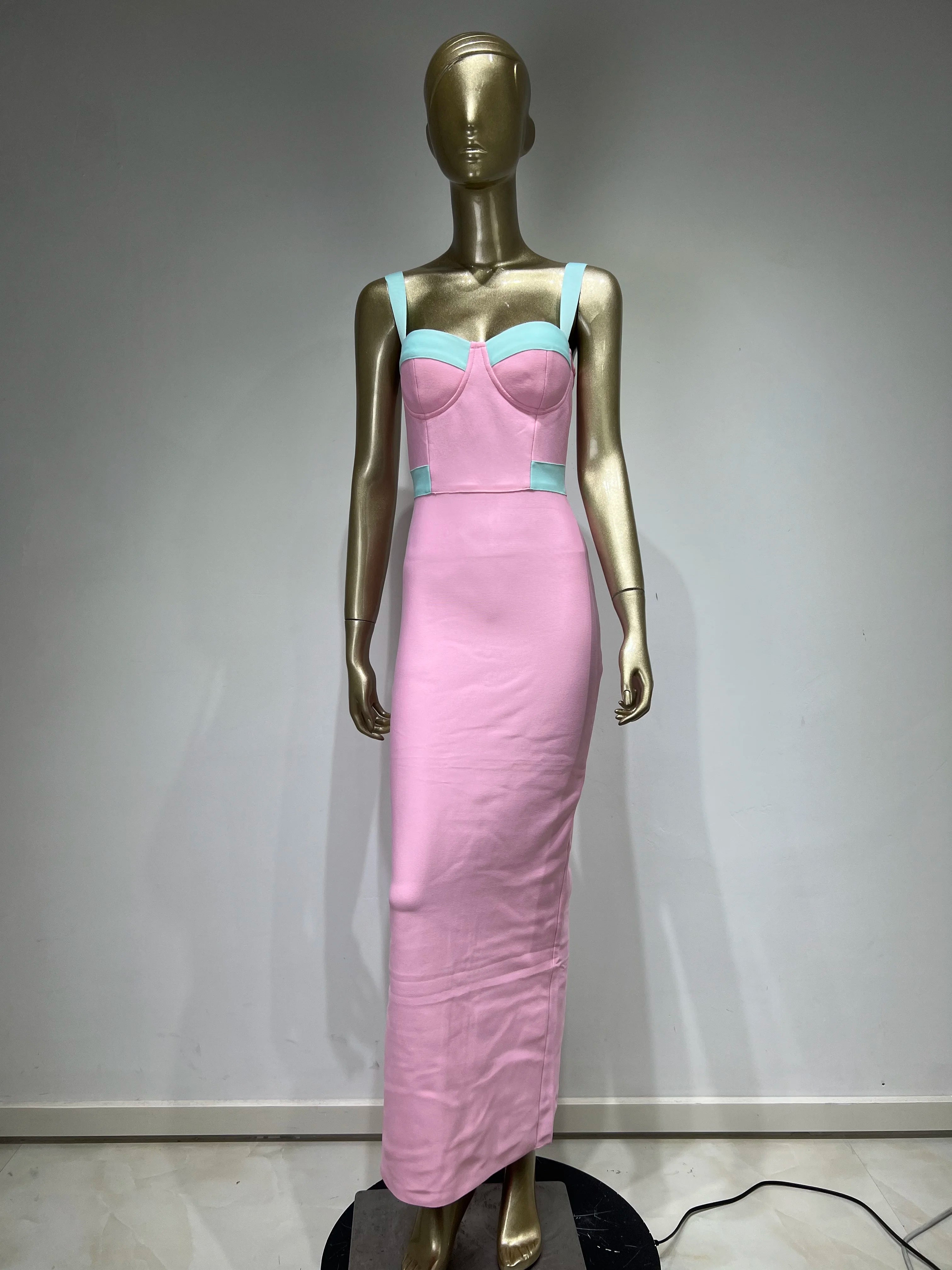 Elegant Pink V-Neck Maxi Dress for Women – Perfect for Parties - Image 5
