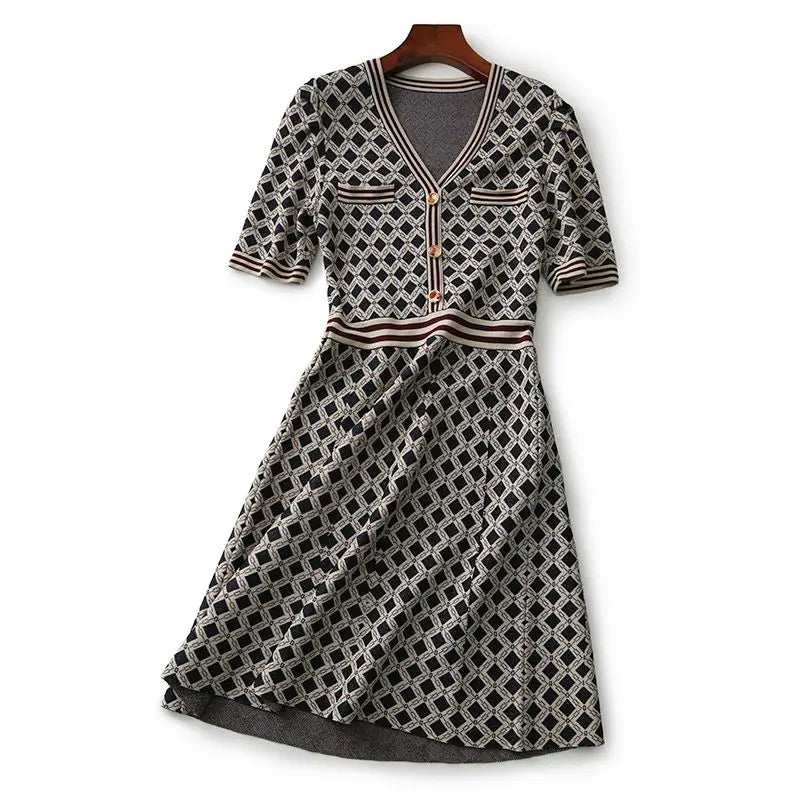 Casual Short Sleeved Knitted Sweater Dress for Women - Image 6
