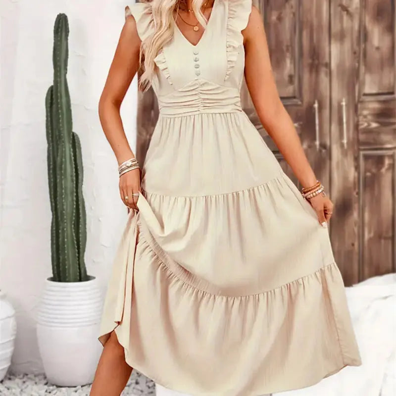 Casual Slim Fit Sleeveless A-Line Summer Dress - Image 10
