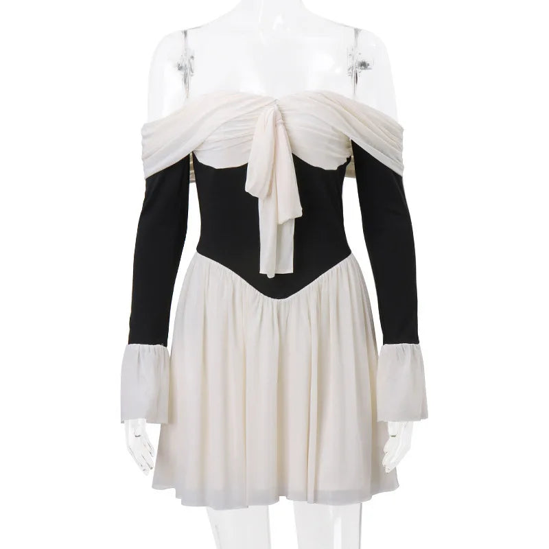 Elegant Off-Shoulder Backless Mini Dress for Parties - Image 11