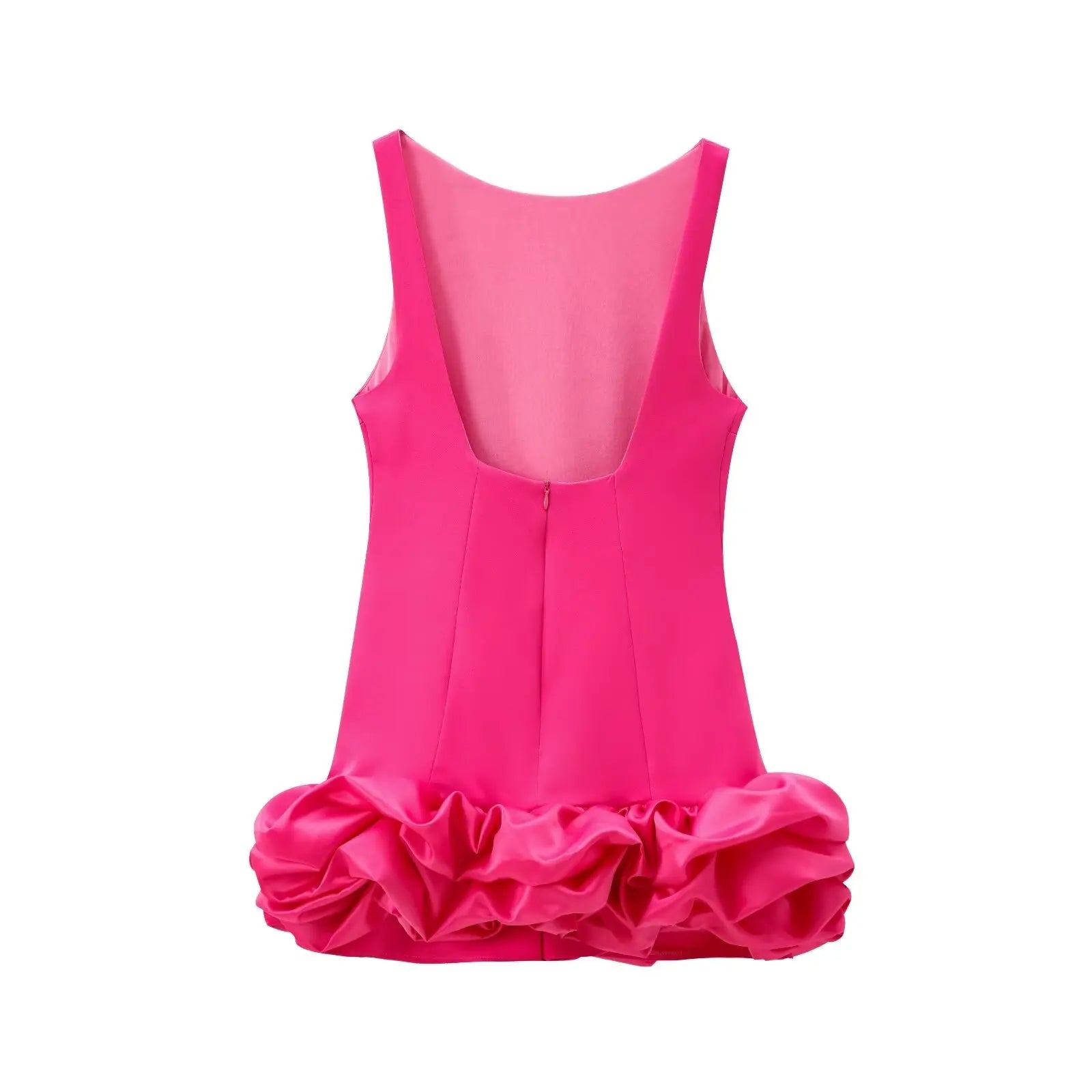 Elegant Backless Sleeveless Mini Dress with Fold Decor Detail - Image 25