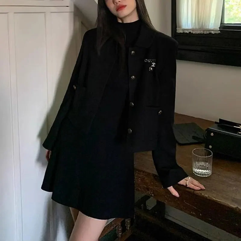 Elegant Slim-Fit Half High Collar Mini Dress - Image 7