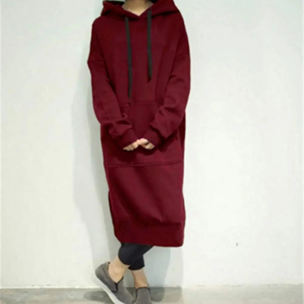 Women’s Casual Hooded Dress with Split Hem & Pockets - Image 6