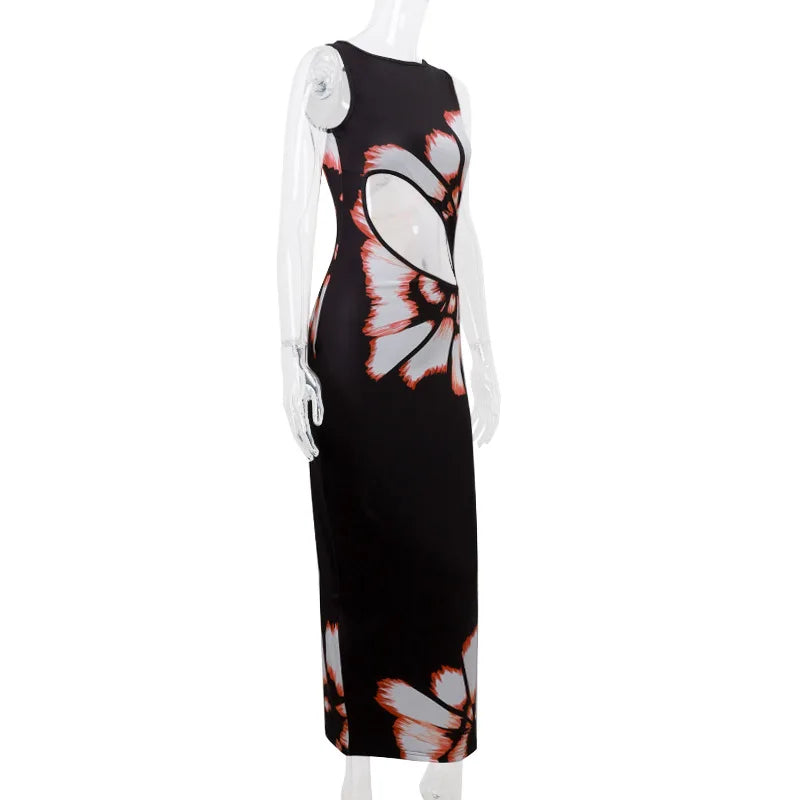 Elegant Hollow Out Sleeveless Maxi Dress for Summer - Image 12