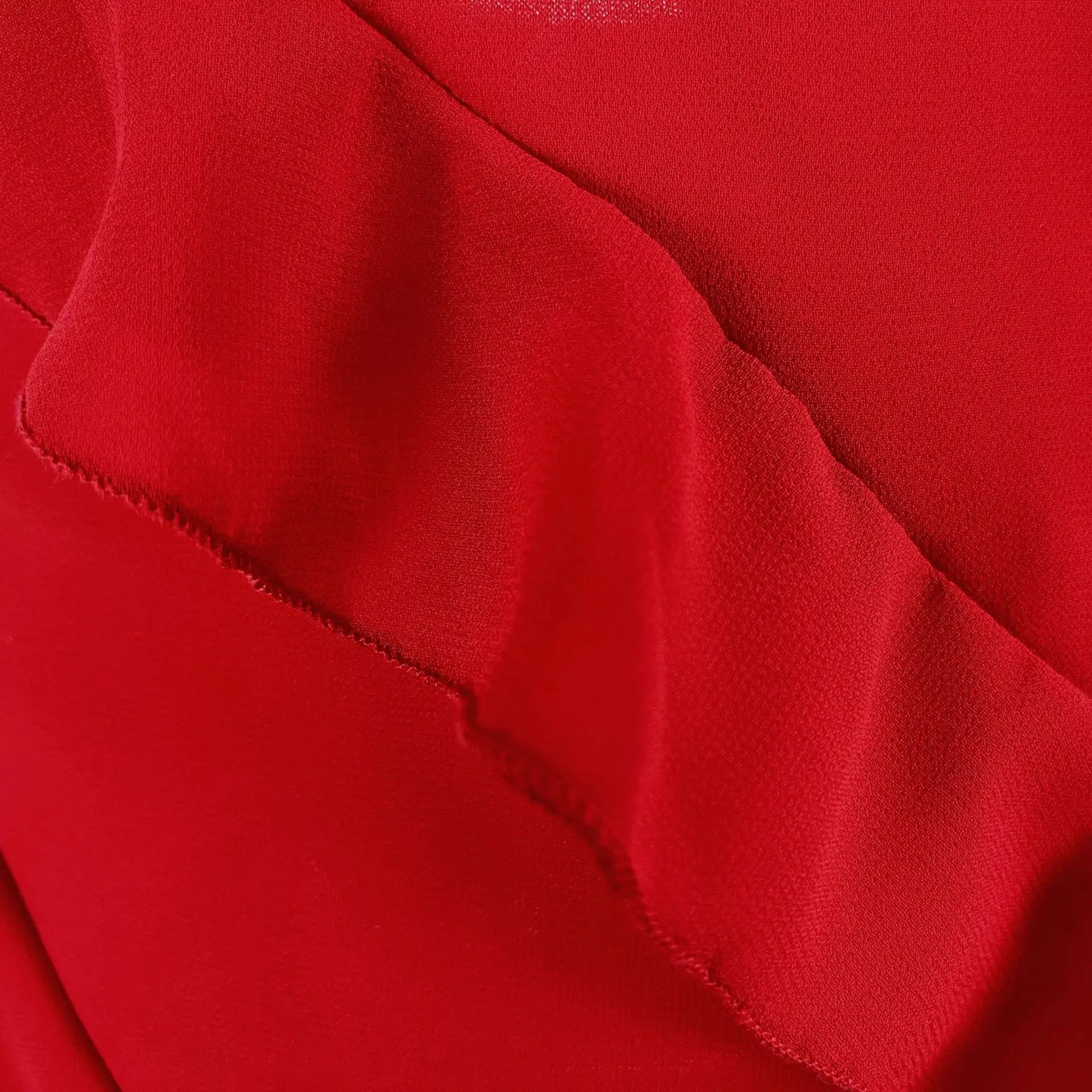 Elegant Red Chiffon Maxi Dress with Spaghetti Straps and Ruffles - Image 19