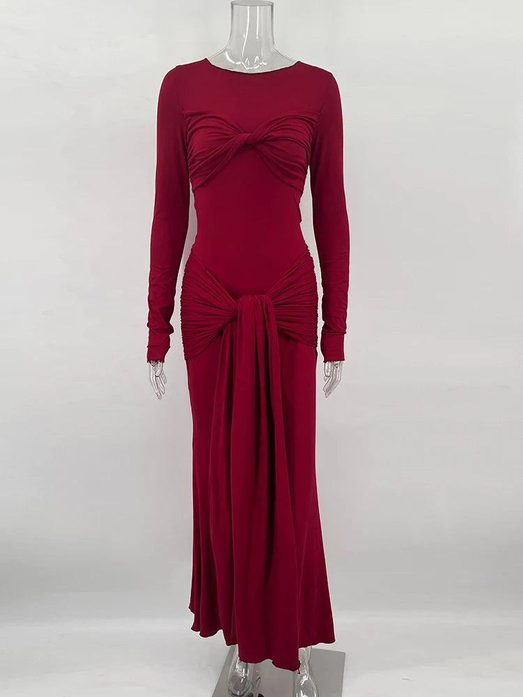 Elegant Ruched Bodycon Dress for Club Parties & Events - Image 7