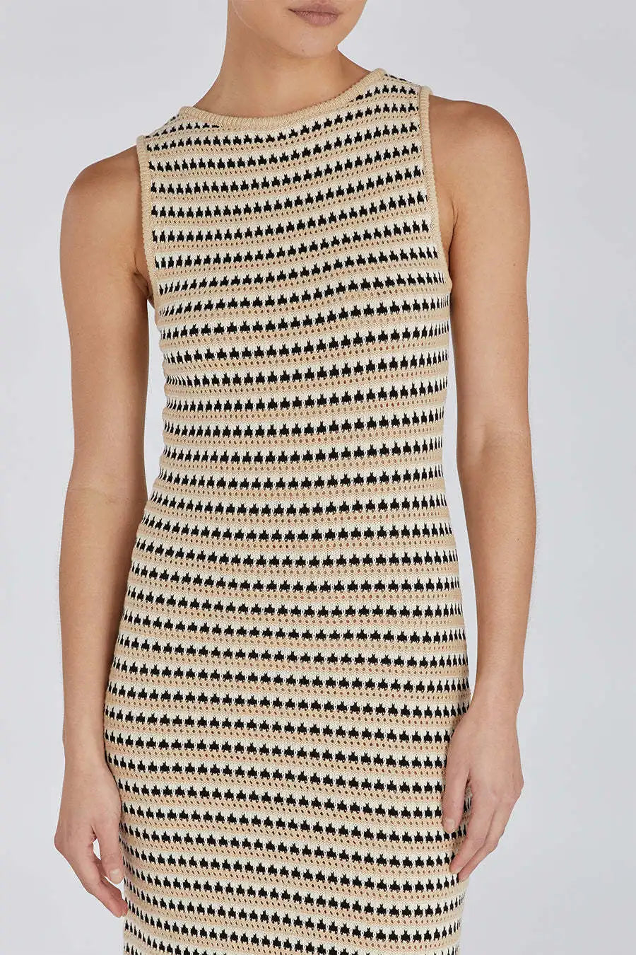 Elegant Striped See-Through Maxi Dress for Summer Beach - Image 15