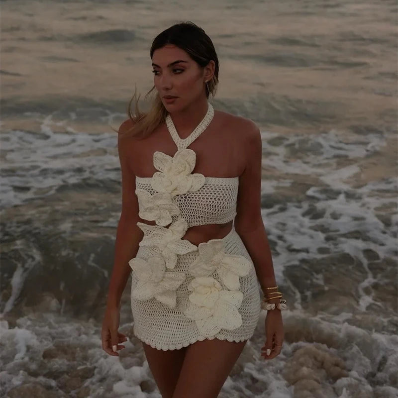 Sexy See-Through Halter Mini Beach Dress for Women - Image 10