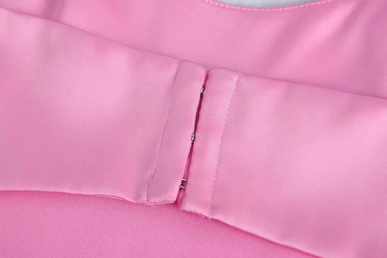 Elegant Pink Satin Cut-Out Mid-Calf Dress for Women - Image 20
