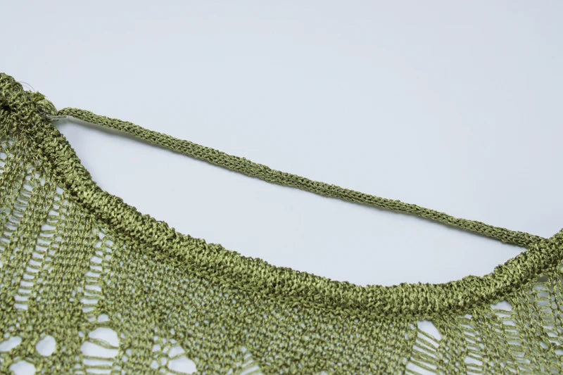 Chic Backless Knitted Maxi Dress for Fall Vacations - Image 12