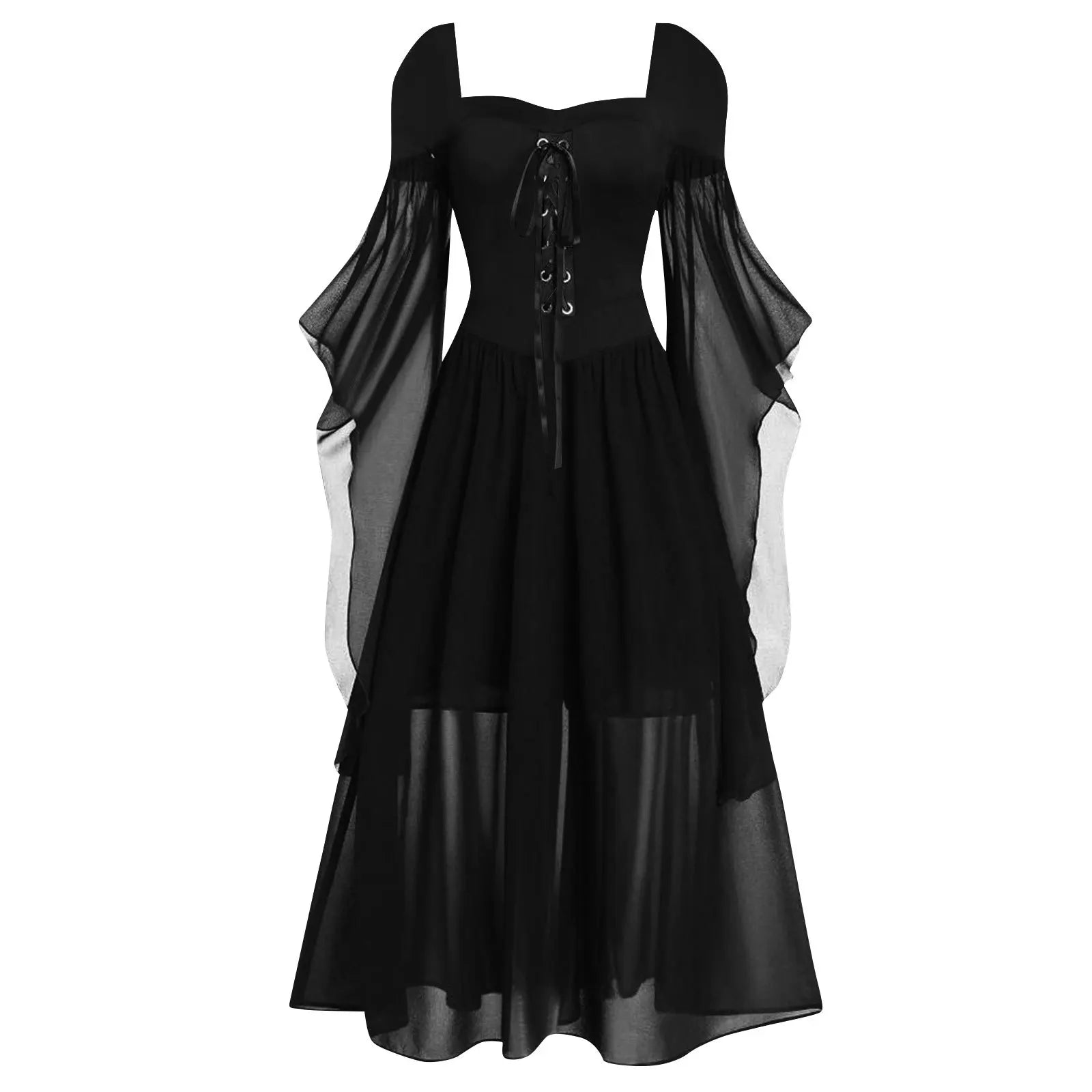 Gothic Off-Shoulder Halloween Witch Maxi Dress for Women - Image 13