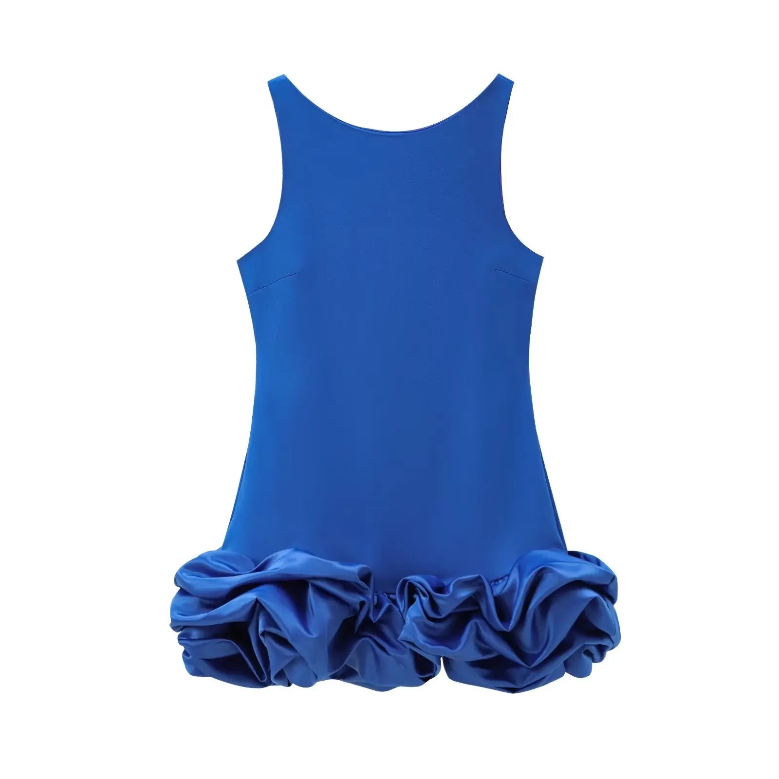 Elegant Backless Sleeveless Mini Dress with Fold Decor Detail - Image 41