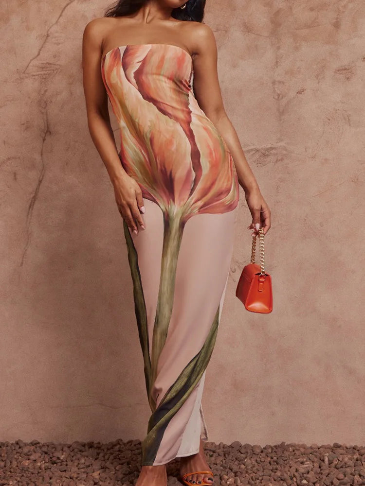 Elegant Strapless Maxi Dress for Women - Summer Style - Image 17