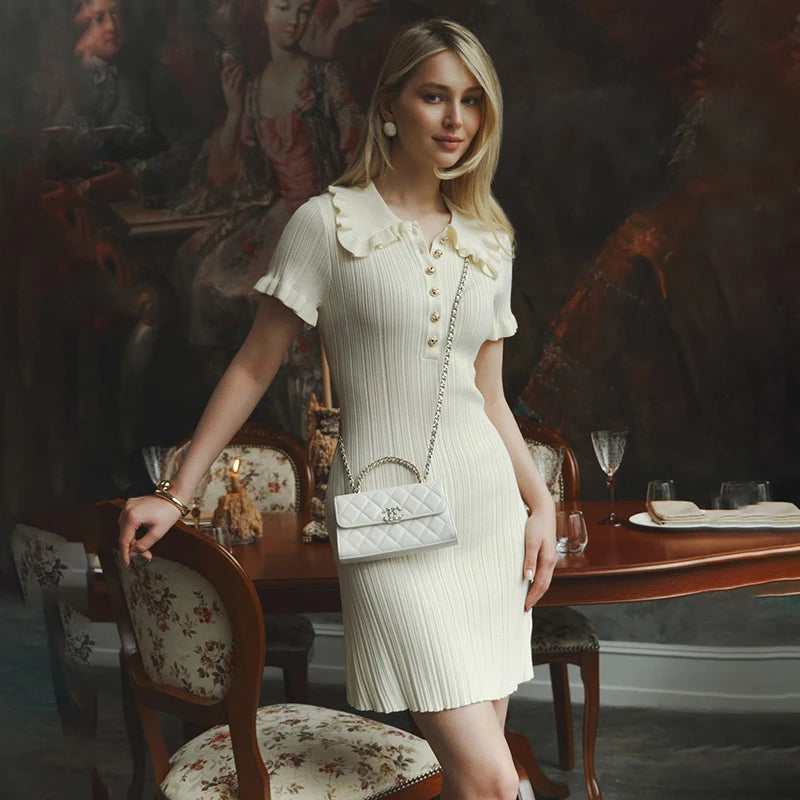 Elegant High Waist Ruffled Mini Dress for Women - Image 22