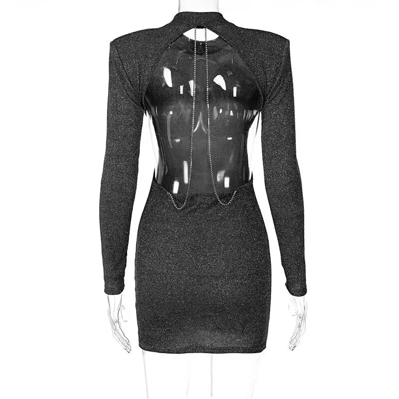 Sexy Backless Black Mini Dress for Fall Parties - Image 12