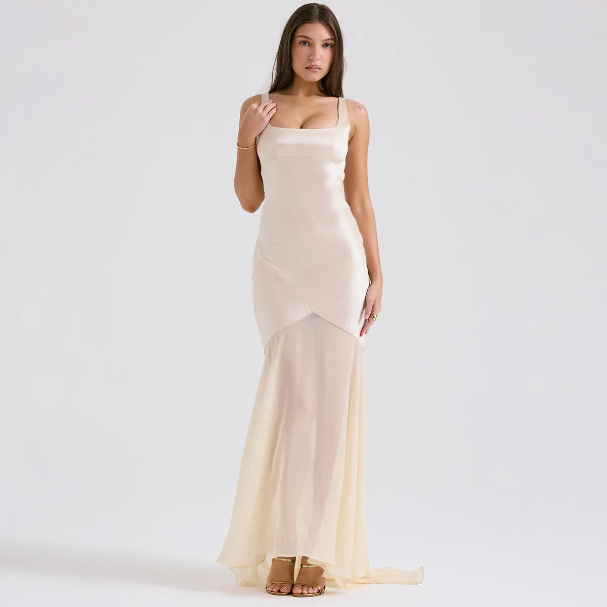 Elegant Spring Chiffon Splicing Dress for Women - Image 19