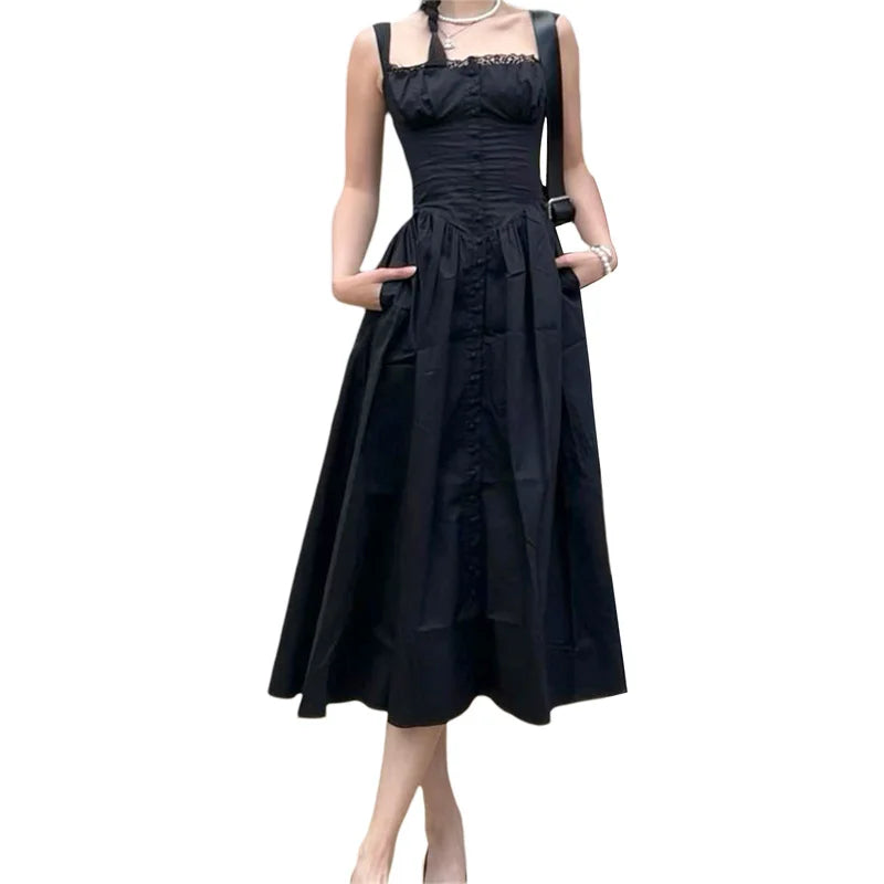 Stylish Solid Color Sleeveless Corset Summer Dress - Image 68