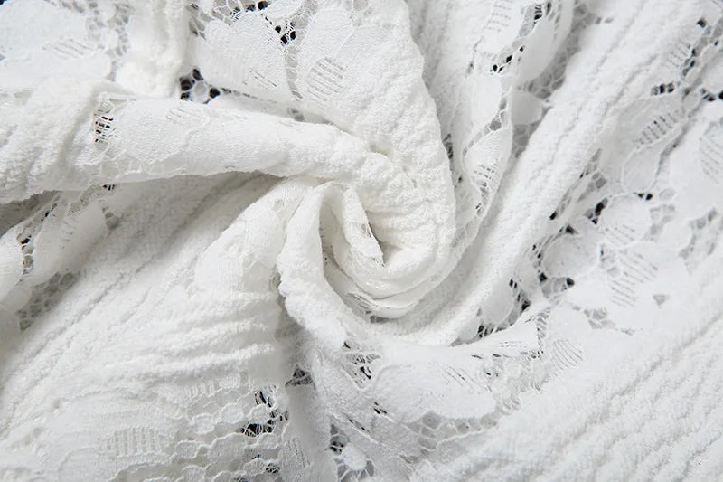 Elegant White Floral Lace Off-Shoulder Maxi Dress for Women - Image 15