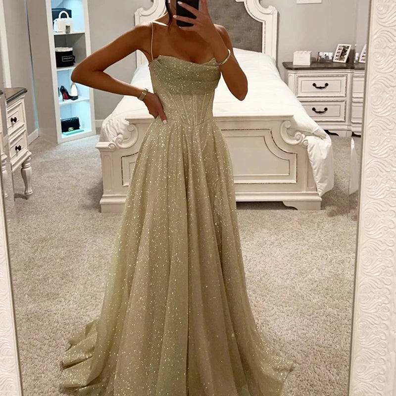 Elegant Off Shoulder Pleated Long Mesh Evening Dress - Image 9