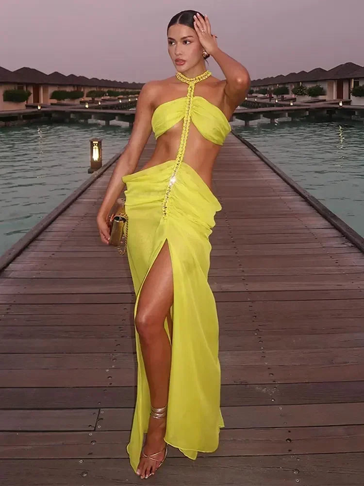 Chic Off Shoulder Maxi Dress for Summer Events - Image 3