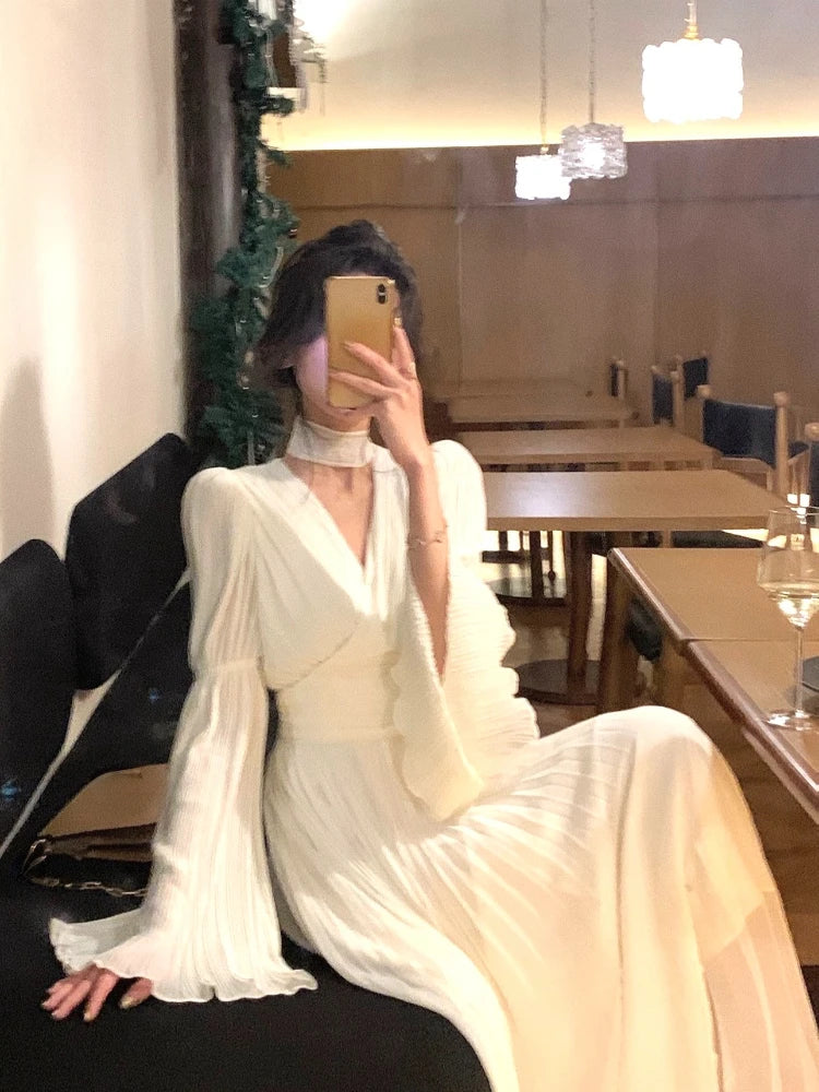 Elegant Irregular Ruffle Long Dress for Parties and Evenings - Image 15