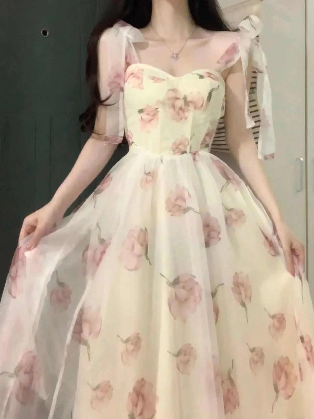 Chic Floral Strap Dress for Women - Summer Party Fashion - Image 3