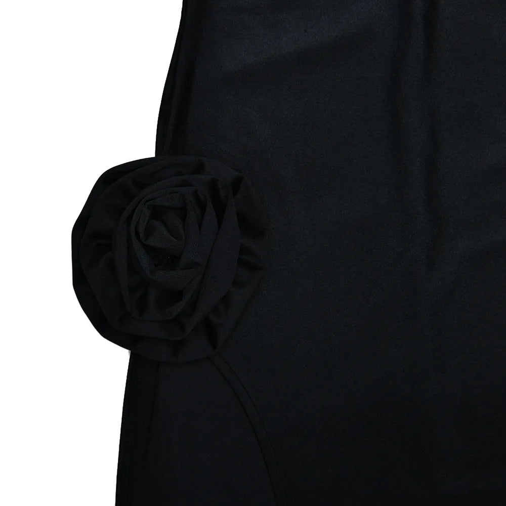 Elegant Strapless Maxi Dress with High Slit and Gloves - Image 30