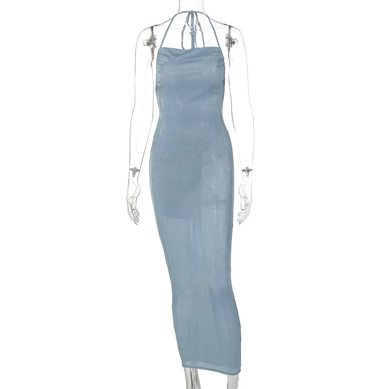 Backless Sleeveless Maxi Dress with Long Shoulder Straps - Image 22
