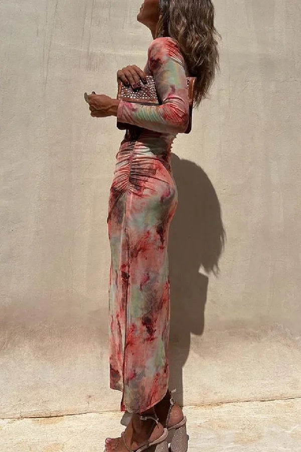 Chic Long Sleeve Mesh Dress for Women - Spring & Autumn - Image 17