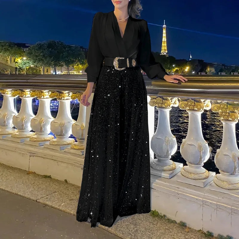 Elegant Loose V Neck Maxi Dress for Women - Image 13