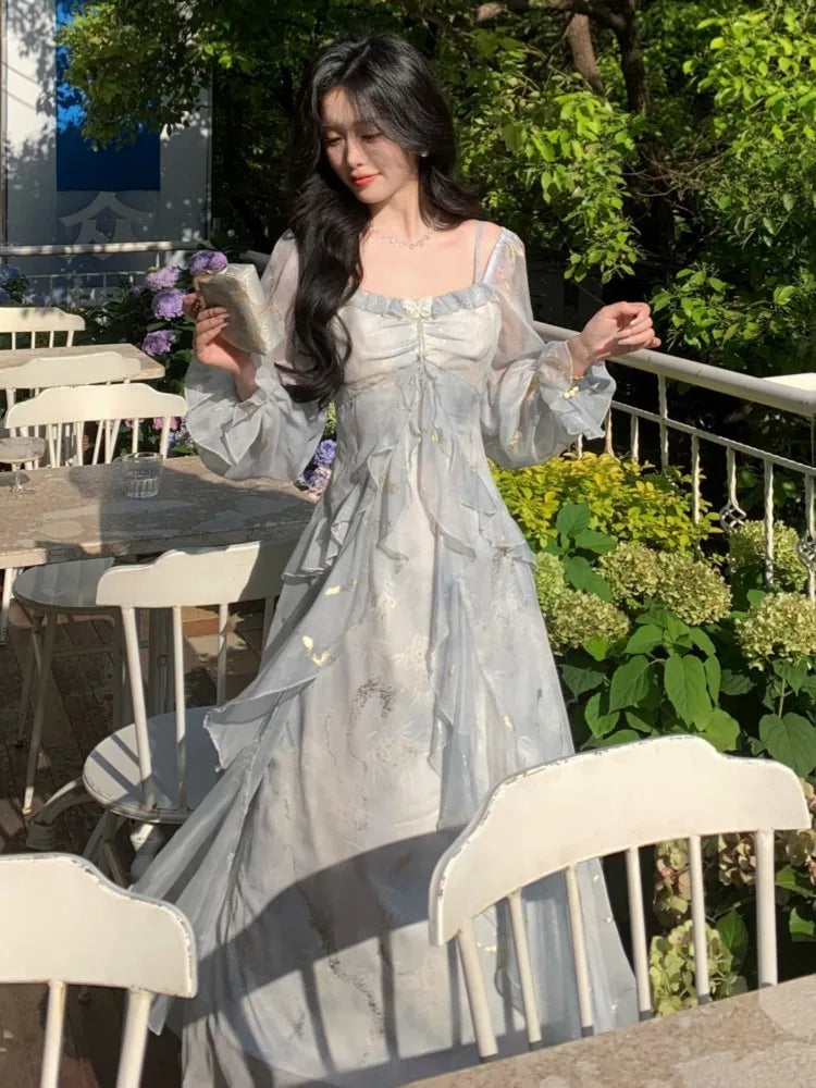 Elegant Off-Shoulder A-Line Fairy Long Dress for Women