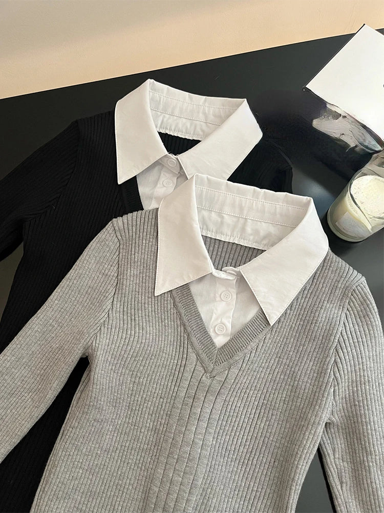Trendy Vintage Mini Knit Dress with Long Sleeves - Image 17