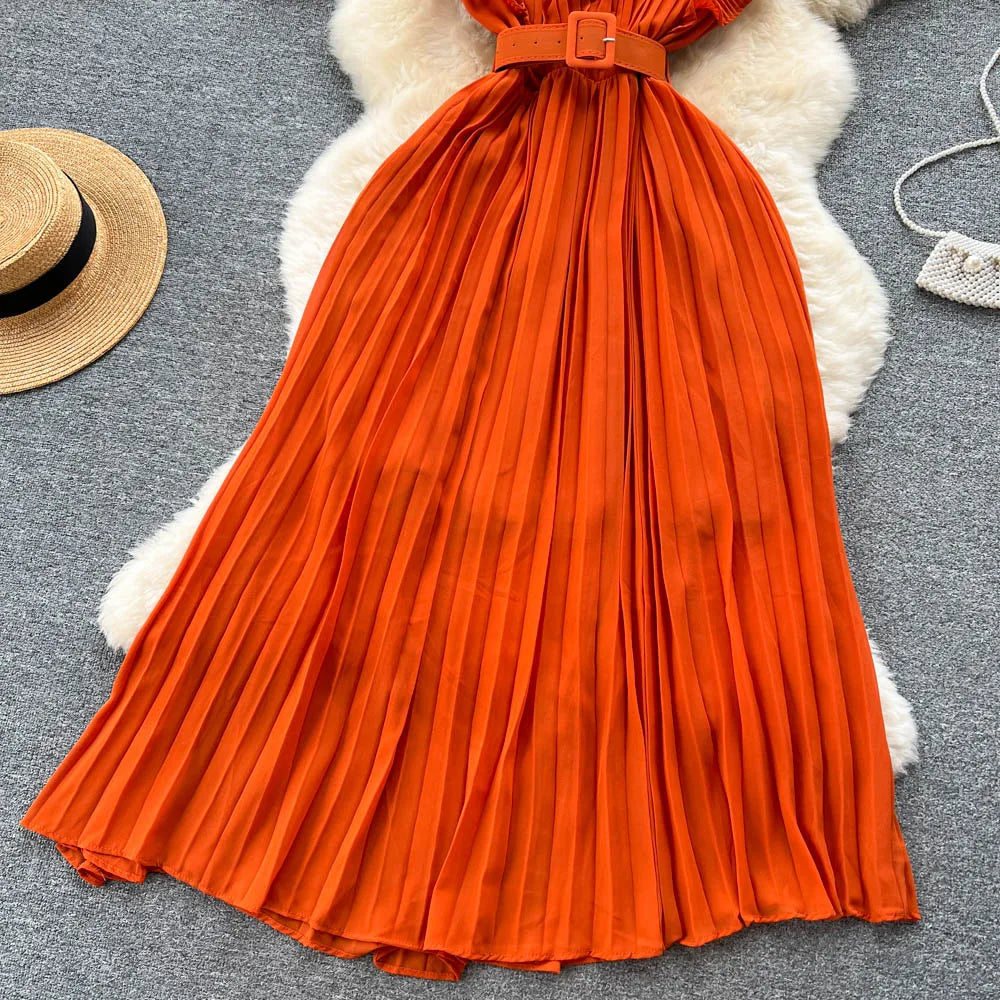 Chic Vintage Ruffled A-Line Summer Dress for Women - Image 26